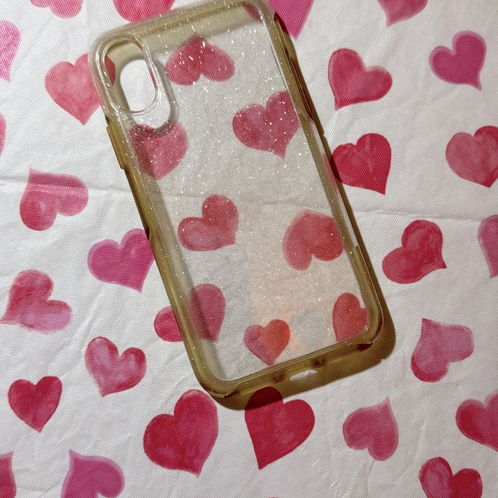 Otterbox Clear Silver Glitter Some Discoloration